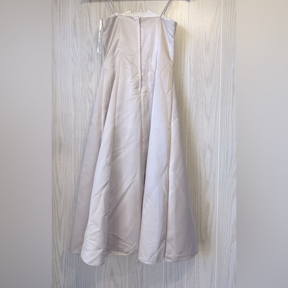 David’s Bridal Michael Angelo Champagne/Clay Sleeveless Gown Dress 8 LNC - Picture 5 of 6